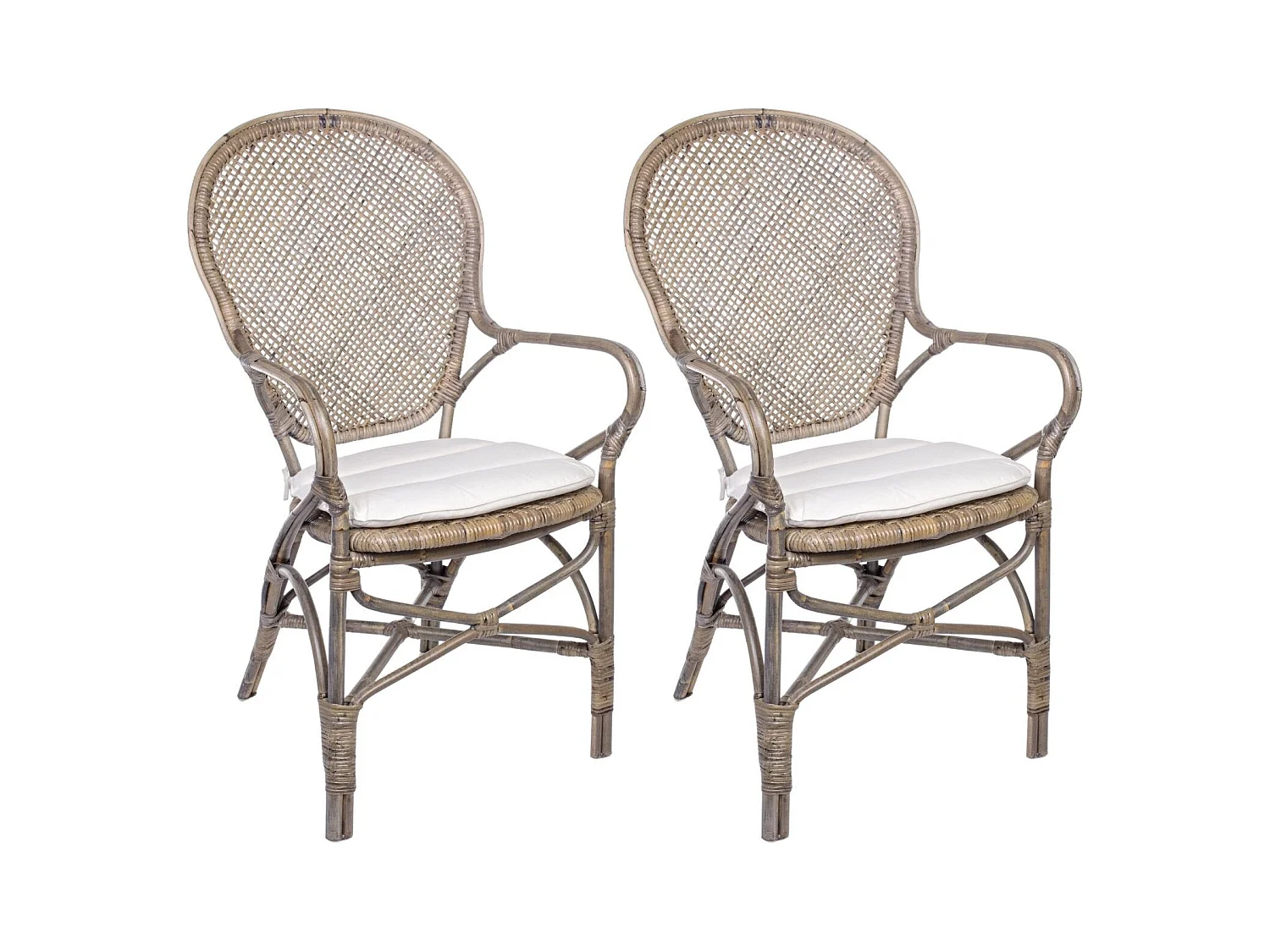 Fauteuil en rotin Bistrot (lot de 2) - ELINA