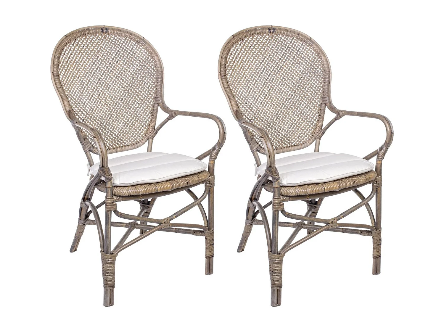 Fauteuil en rotin Bistrot (lot de 2) - ELINA