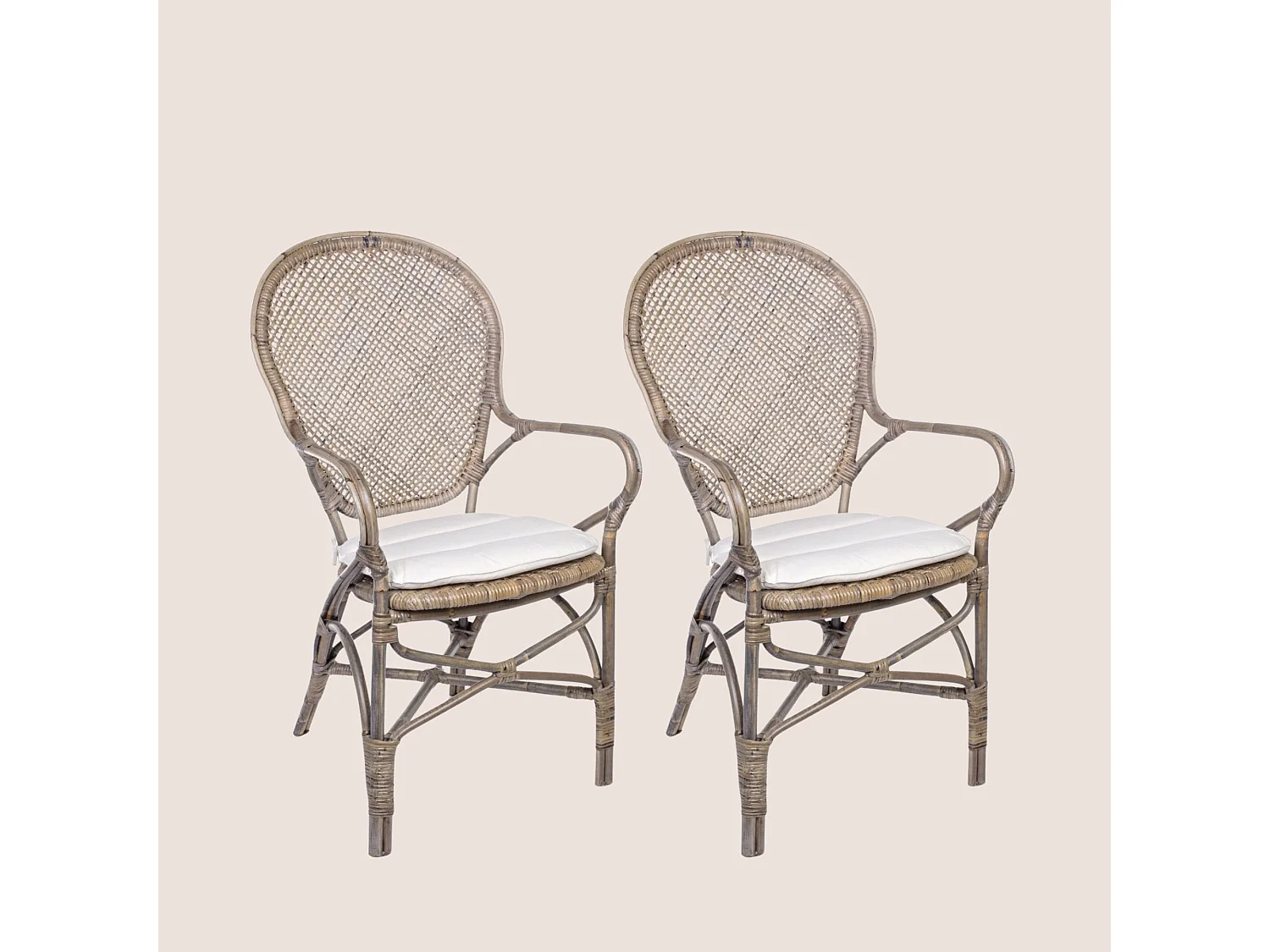 Fauteuil en rotin Bistrot (lot de 2) - ELINA