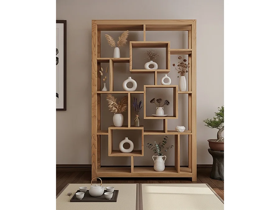 Maze - Étagère en bois massif de Teck