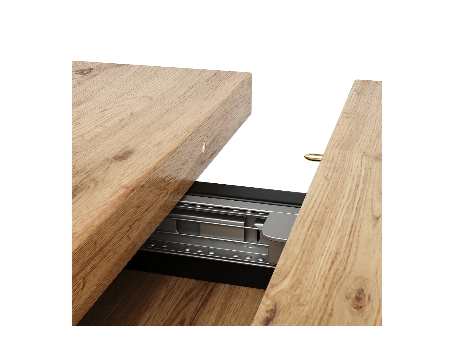 Table à manger escamotable 158,5 x 80 cm - 6 à 8 personnes - en MDF - Naturel