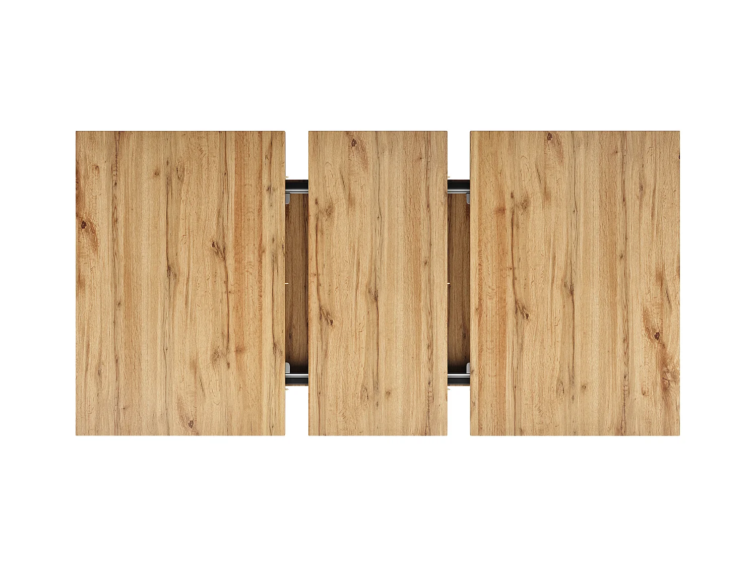 Table à manger escamotable 158,5 x 80 cm - 6 à 8 personnes - en MDF - Naturel