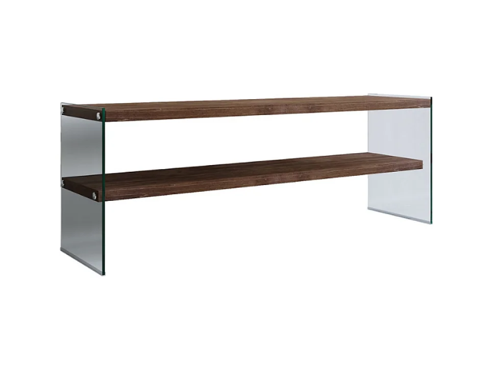 Meuble TV contemporain verre et bois 120 cm JOY