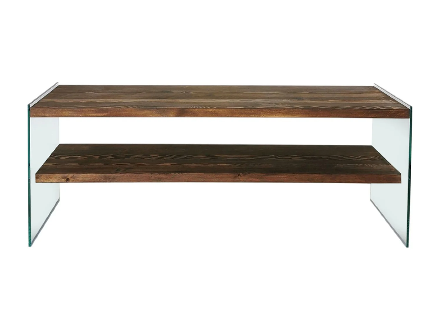 Móvel de TV contemporâneo em vidro e madeira de 120 cm JOY com arrumação