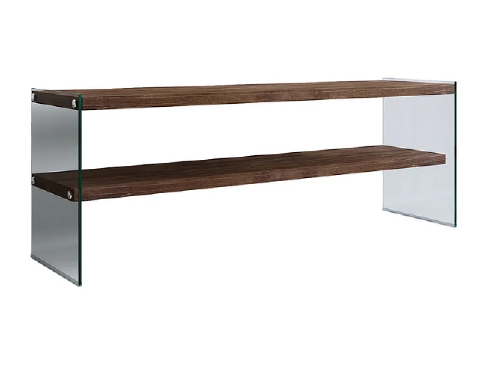 Meuble TV contemporain verre et bois 120 cm JOY