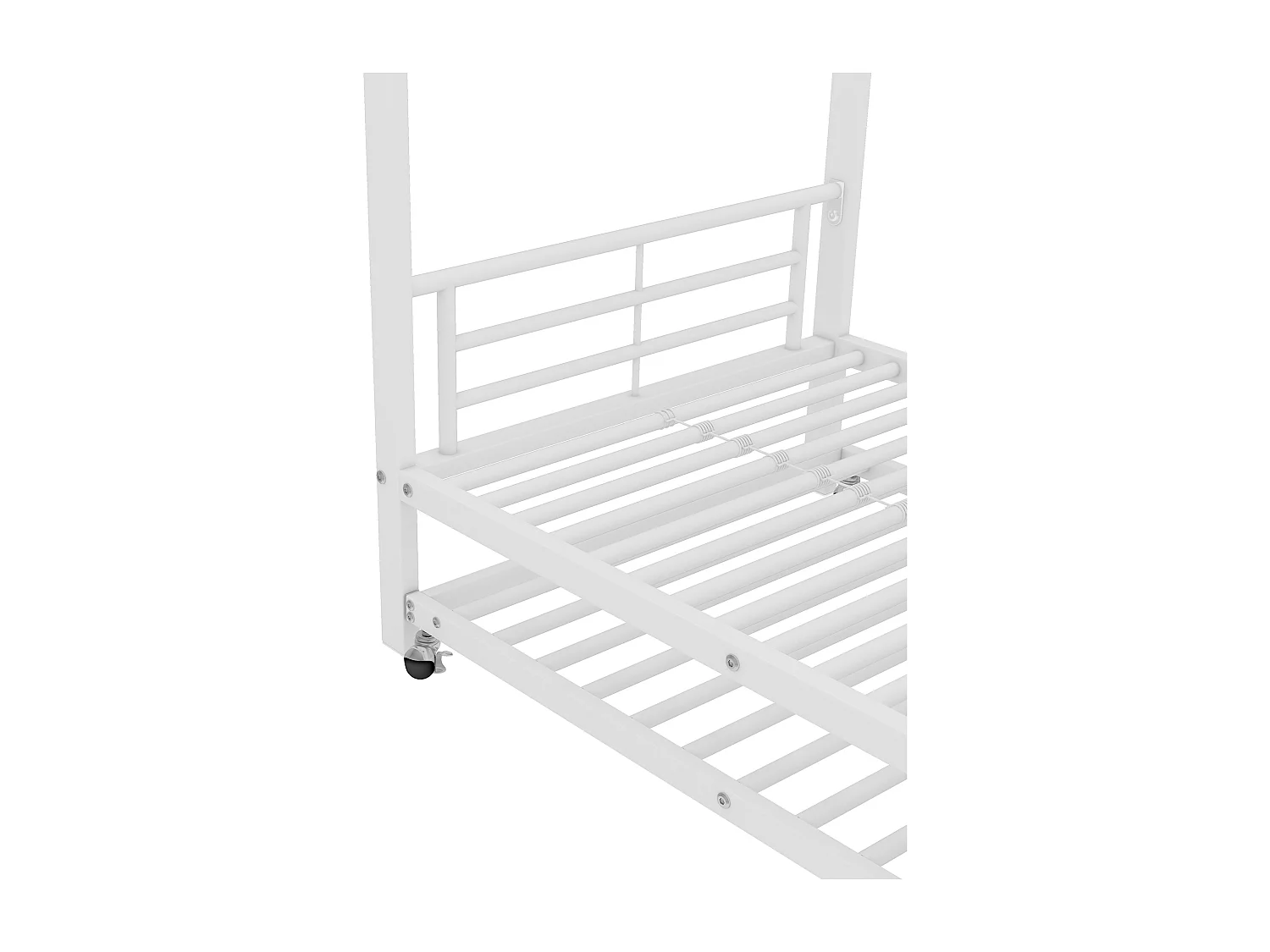 Smeedijzeren stapelbed 90x200 cm - met onderschuifbed 90x190cm - Wit