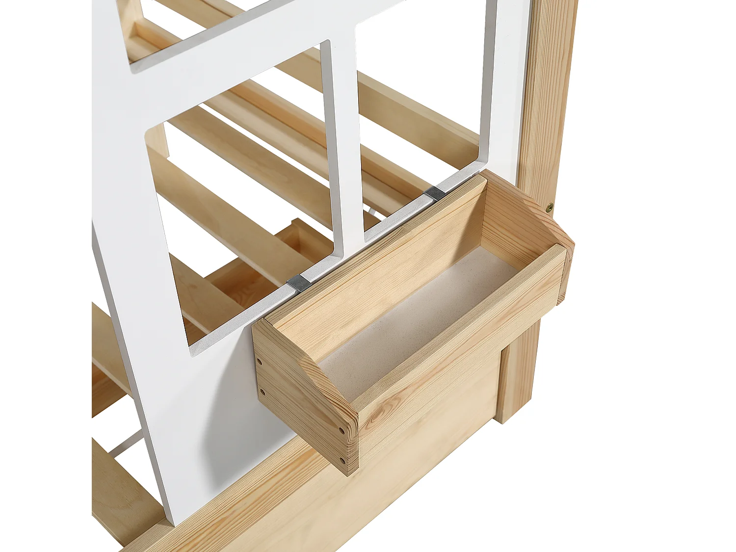 Litera de madera - 2x90x200 cm - con 2 cajones - Natural