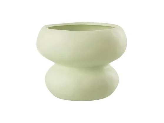 Portavaso in ceramica verde 19.5x19.5x15 cm