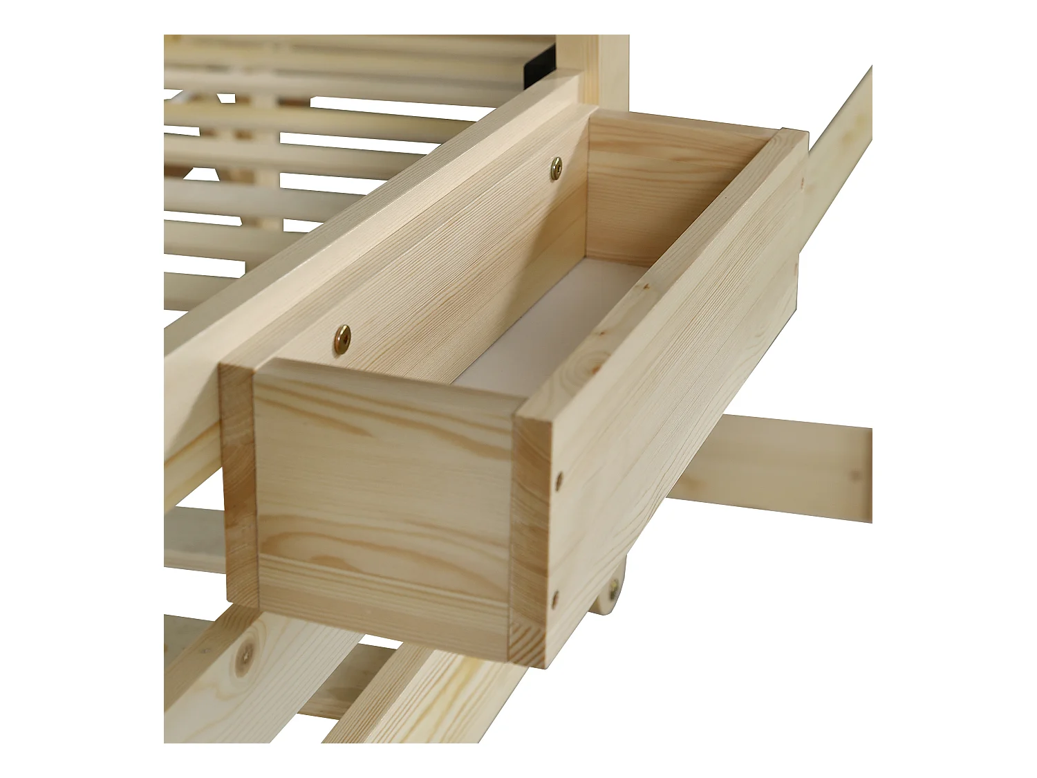 Lit mezzanine 90x200cm en bois - avec tableau noir et escalier de rangement - Naturel