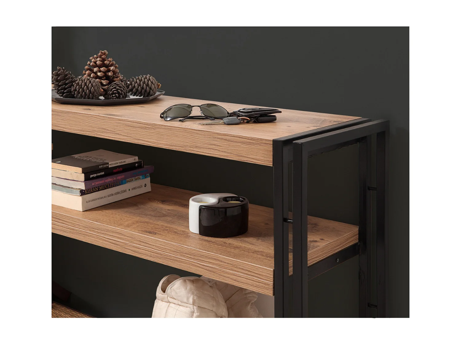 Scrivania scandinava effetto rovere VIRRAT - 2 cassetti