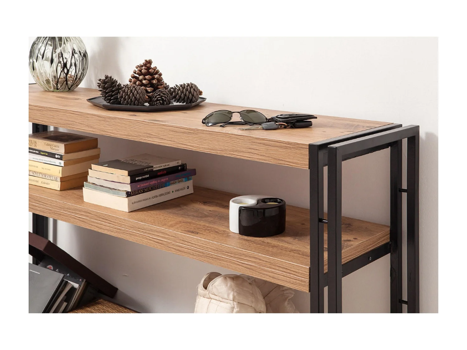 Scrivania scandinava effetto rovere VIRRAT - 2 cassetti