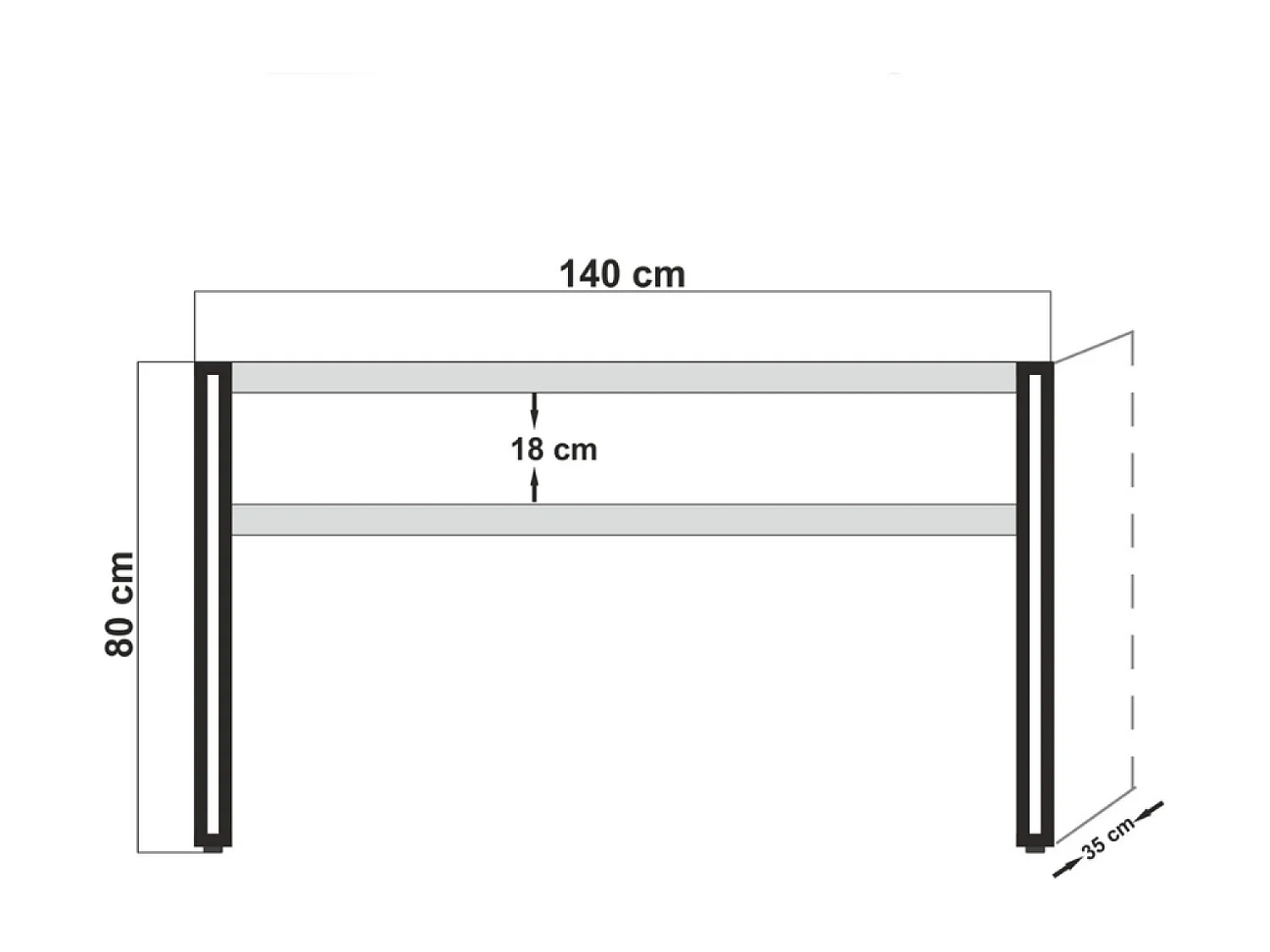 Scrivania scandinava effetto rovere VIRRAT - 2 cassetti