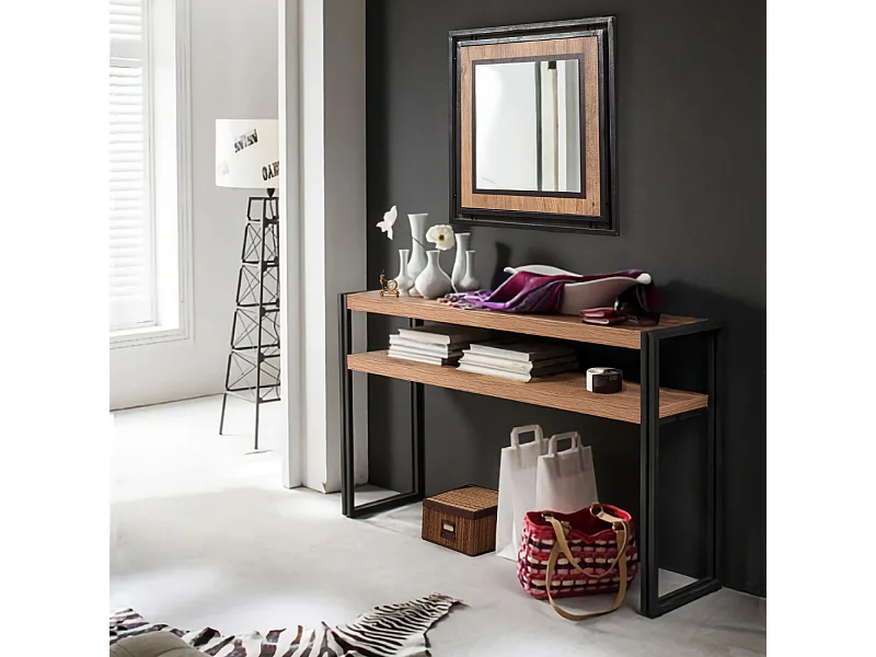 Scrivania scandinava effetto rovere VIRRAT - 2 cassetti