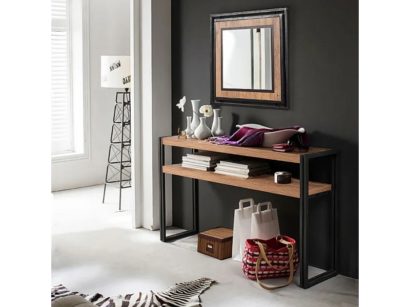 VIRRAT Escritorio escandinavo efecto roble - 2 cajones