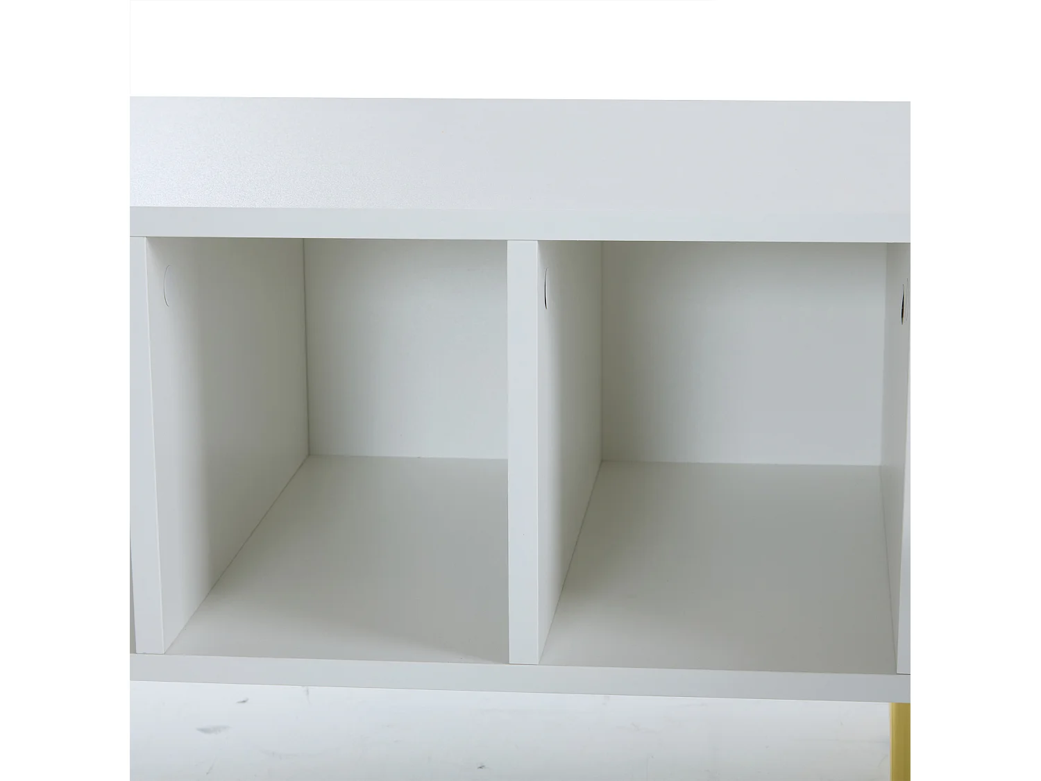 Meuble TV moderne 180 cm - 1 tiroir + 2 portes + 3 compartiments - Blanc
