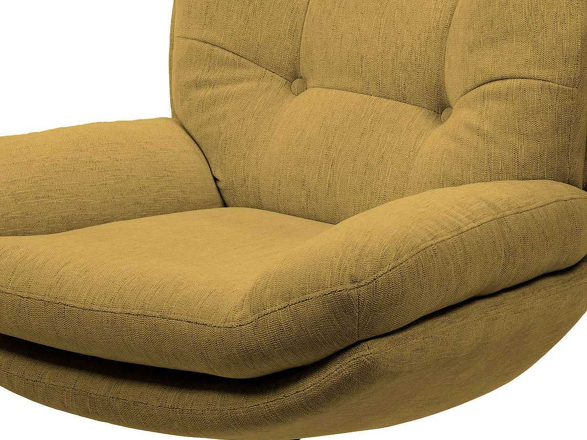 Fauteuil en tissu camel avec piètement noir Magnum