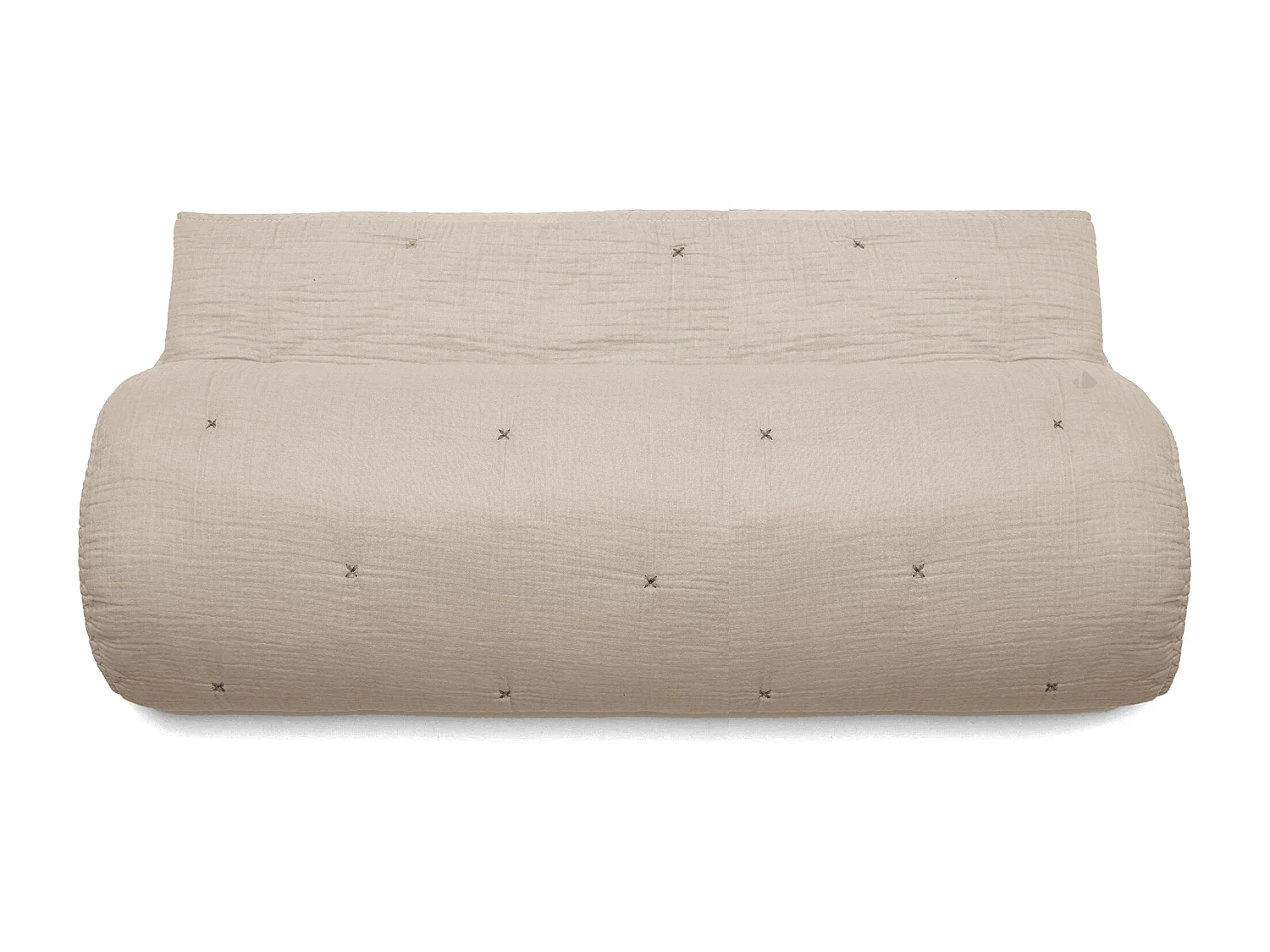 Couvre lit capitonné en mousseline de coton 260x240 cm ANDROS beige ficelle