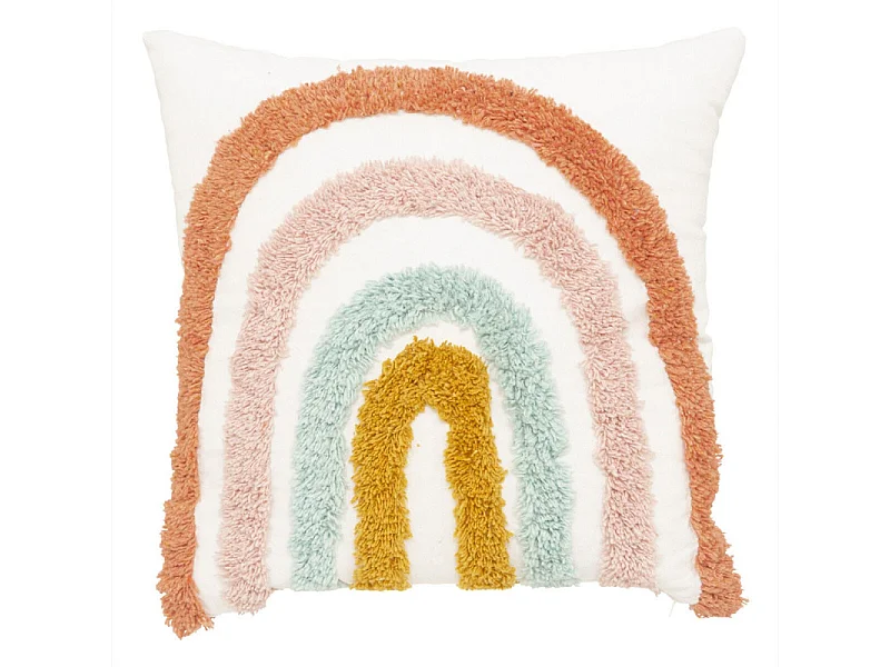 Coussin Enfant "Arc-en-Ciel" 38x38cm Multicolore