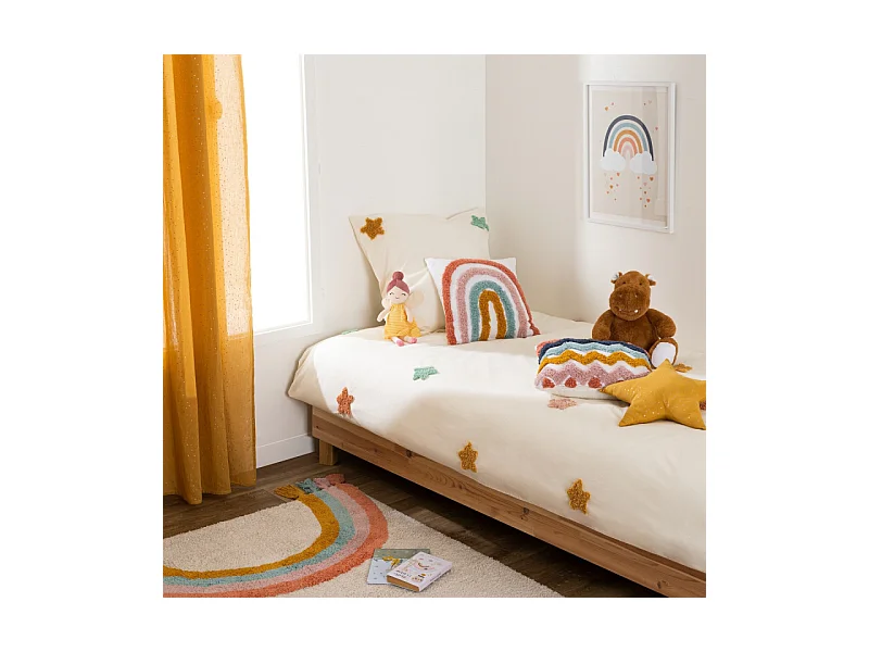 Coussin Enfant "Arc-en-Ciel" 38x38cm Multicolore