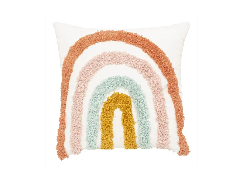 Coussin Enfant "Arc-en-Ciel" 38x38cm Multicolore