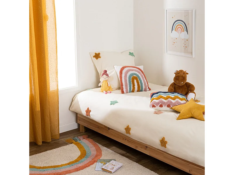 Coussin Enfant "Arc-en-Ciel" 38x38cm Multicolore