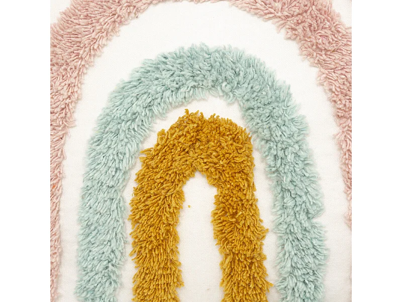 Coussin Enfant "Arc-en-Ciel" 38x38cm Multicolore