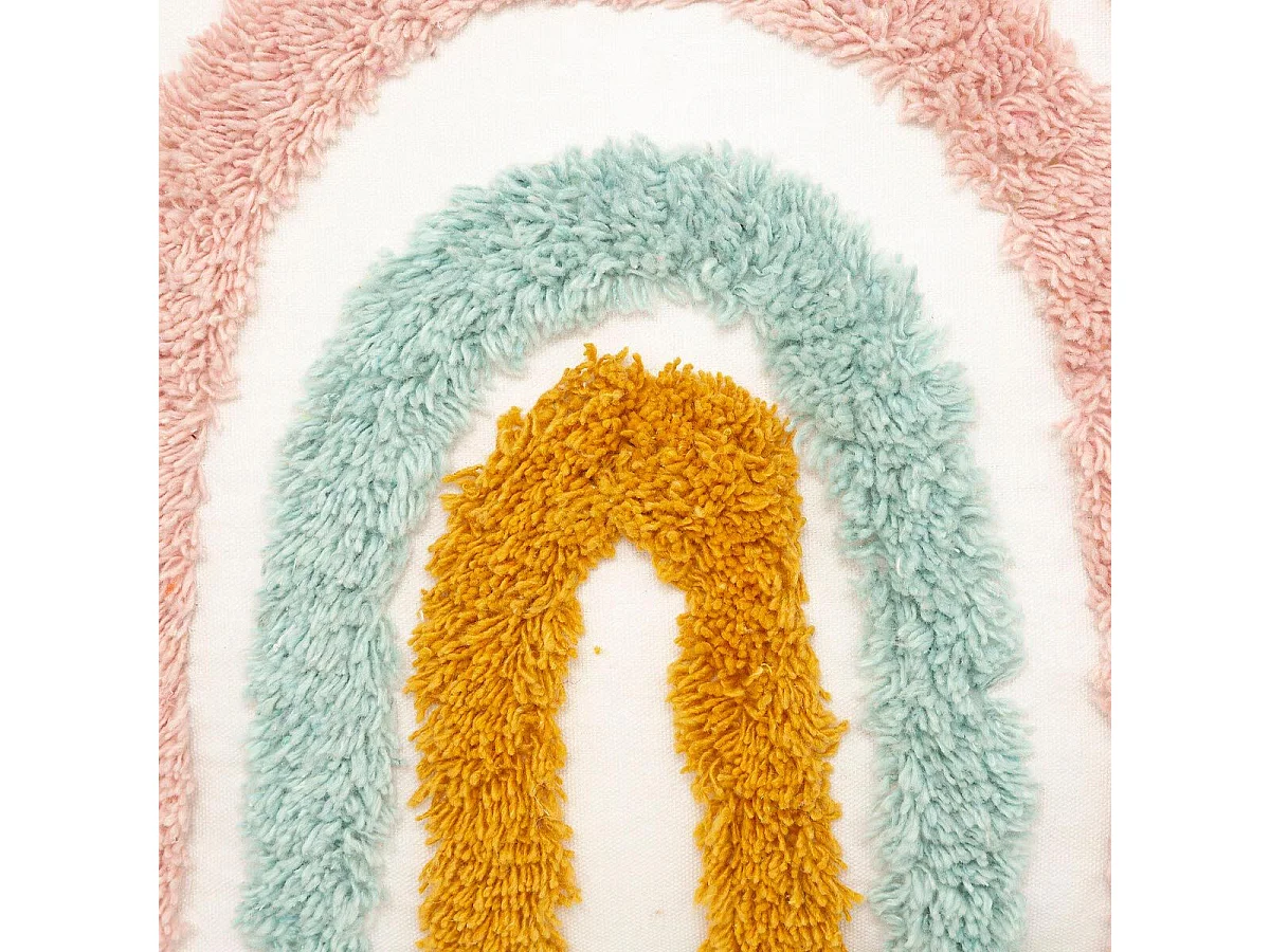 Coussin Enfant "Arc-en-Ciel" 38x38cm Multicolore