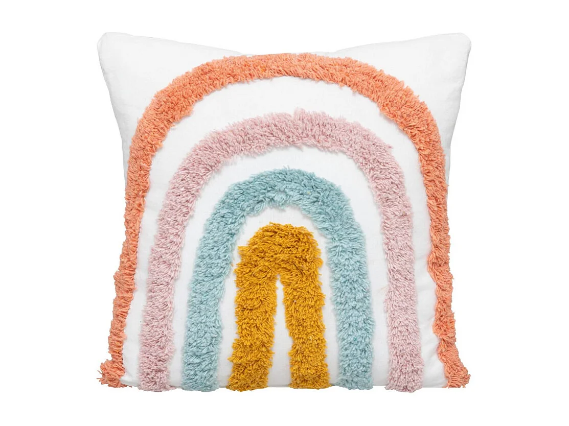 Coussin Enfant "Arc-en-Ciel" 38x38cm Multicolore