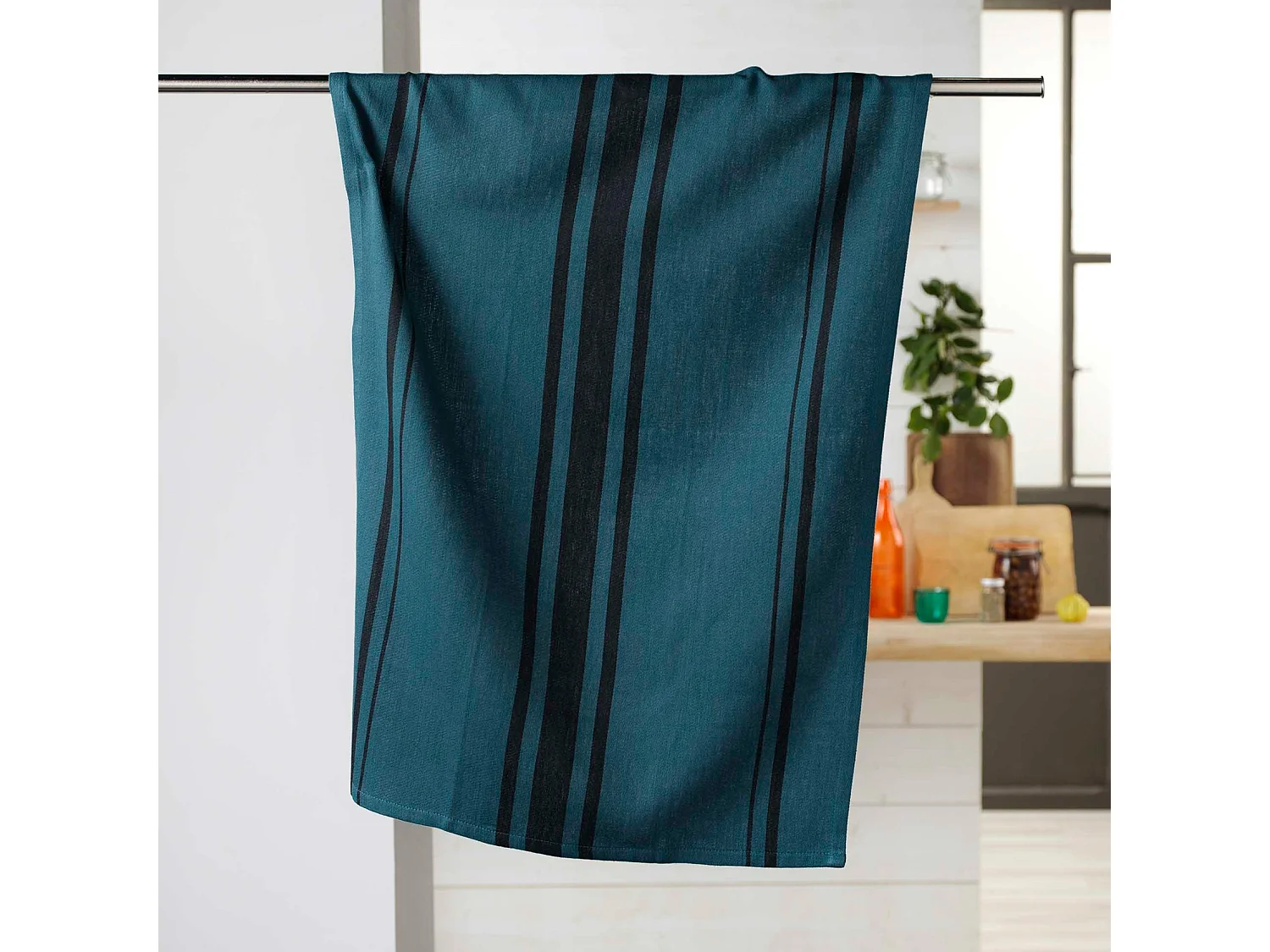 Torchon en Coton Tissé "Comptoir" 50x70cm Marine