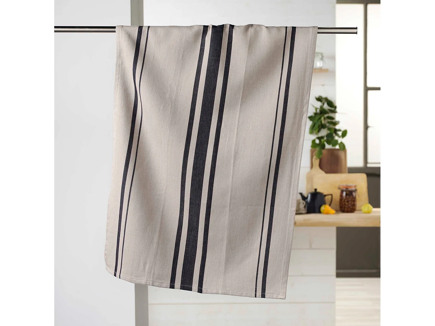 Torchon en Coton Tissé "Comptoir" 50x70cm Lin