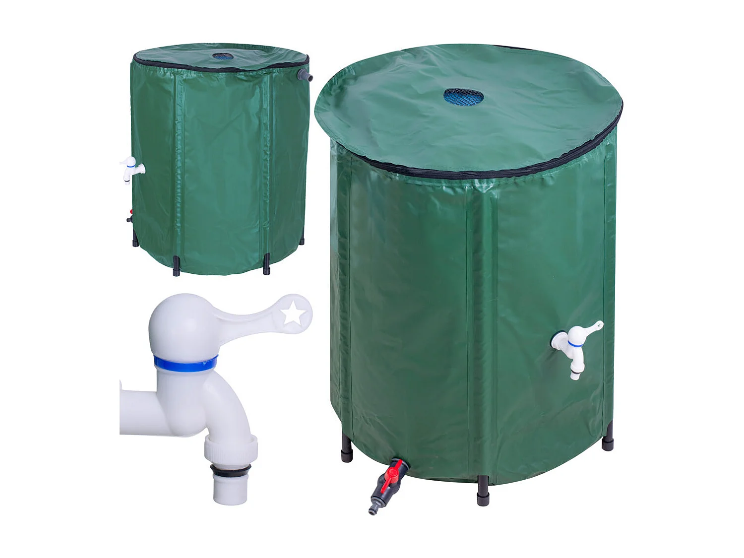 Regenwassertank 200L aus PVC mit Hahn und Ablassventil