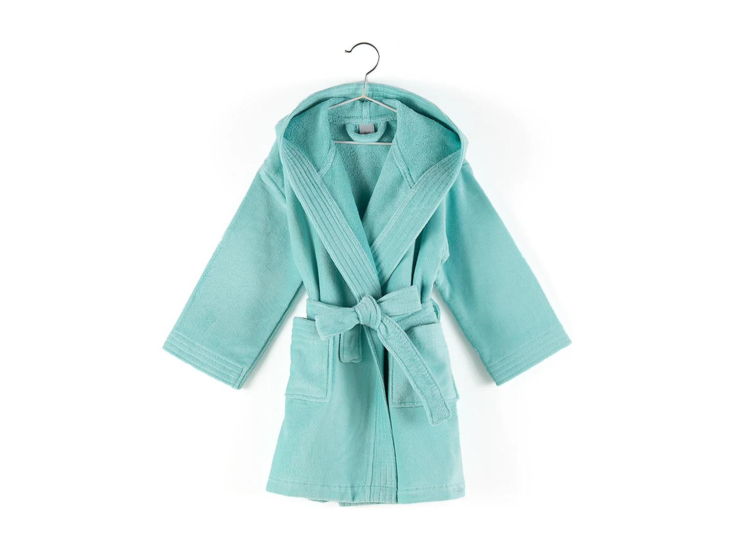 Peignoir à capuche enfant COOL coton 8 ANS velours vert Aguaverde