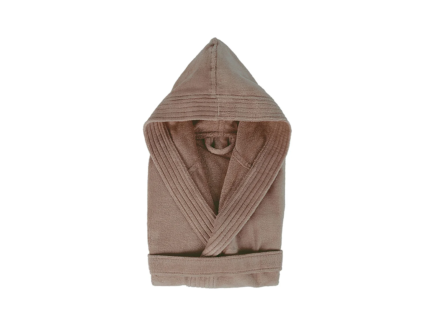 Peignoir à capuche enfant COOL coton 8 ANS velours marron Taupe