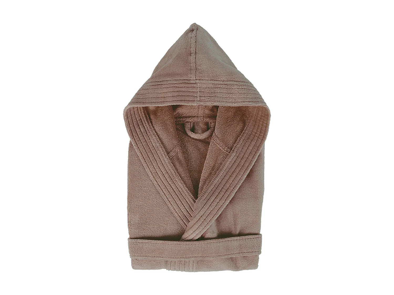Peignoir à capuche enfant COOL coton 8 ANS velours marron Taupe