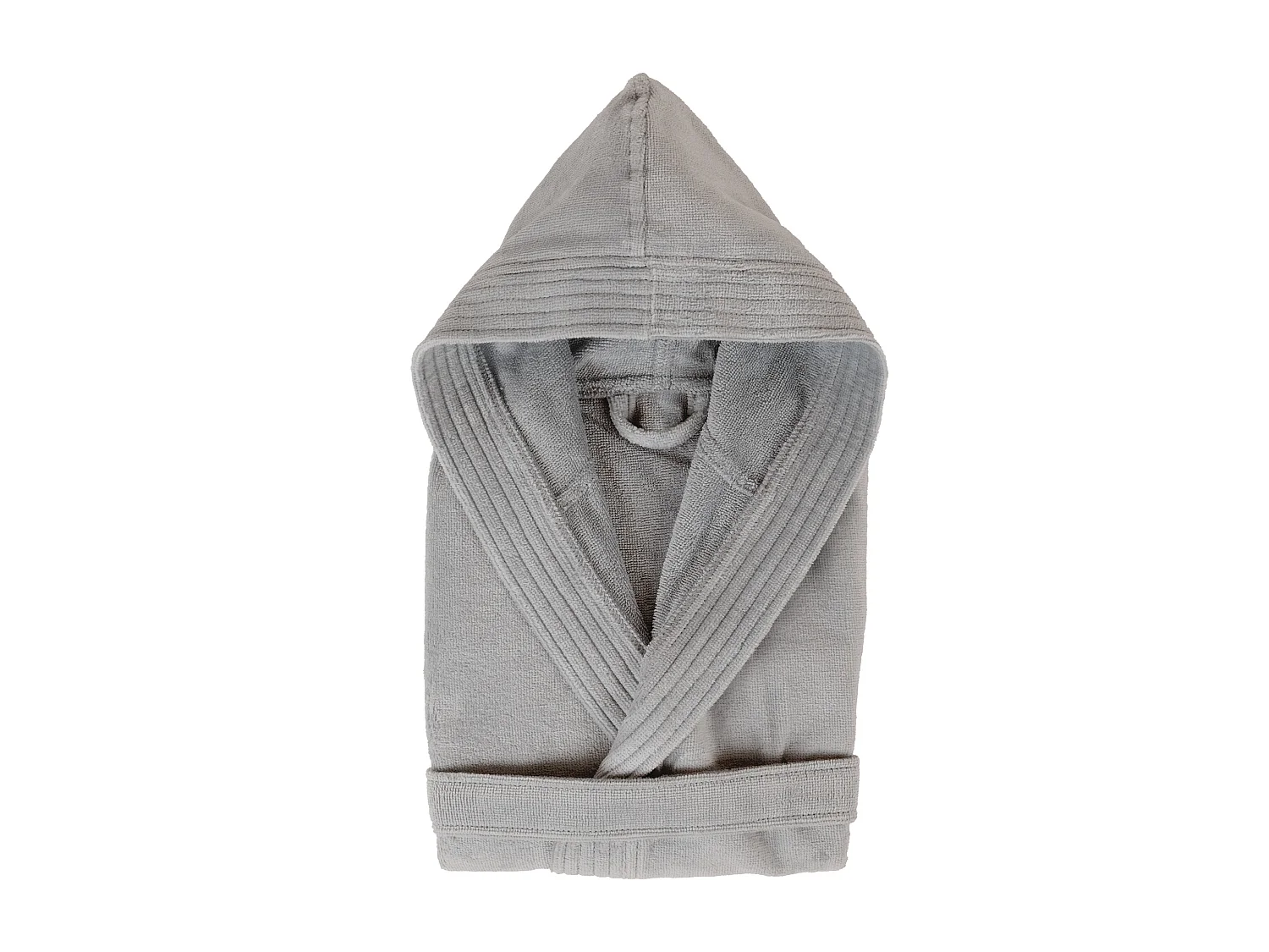 Peignoir à capuche enfant COOL coton 8 ANS velours gris Argent