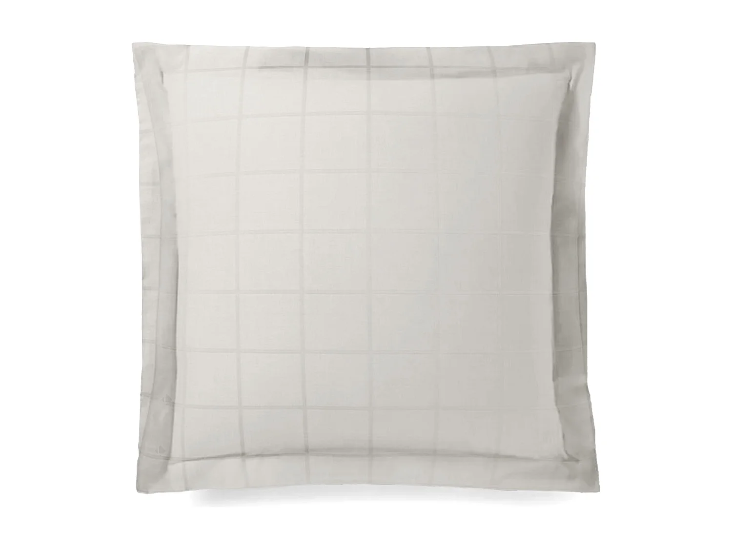 Taie d'oreiller 65x65 cm satin CONCERTO carreaux beige Craie