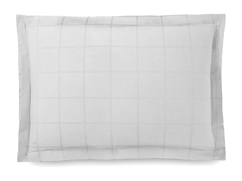 Taie d'oreiller 50x70 cm satin CONCERTO carreaux blanc Neige