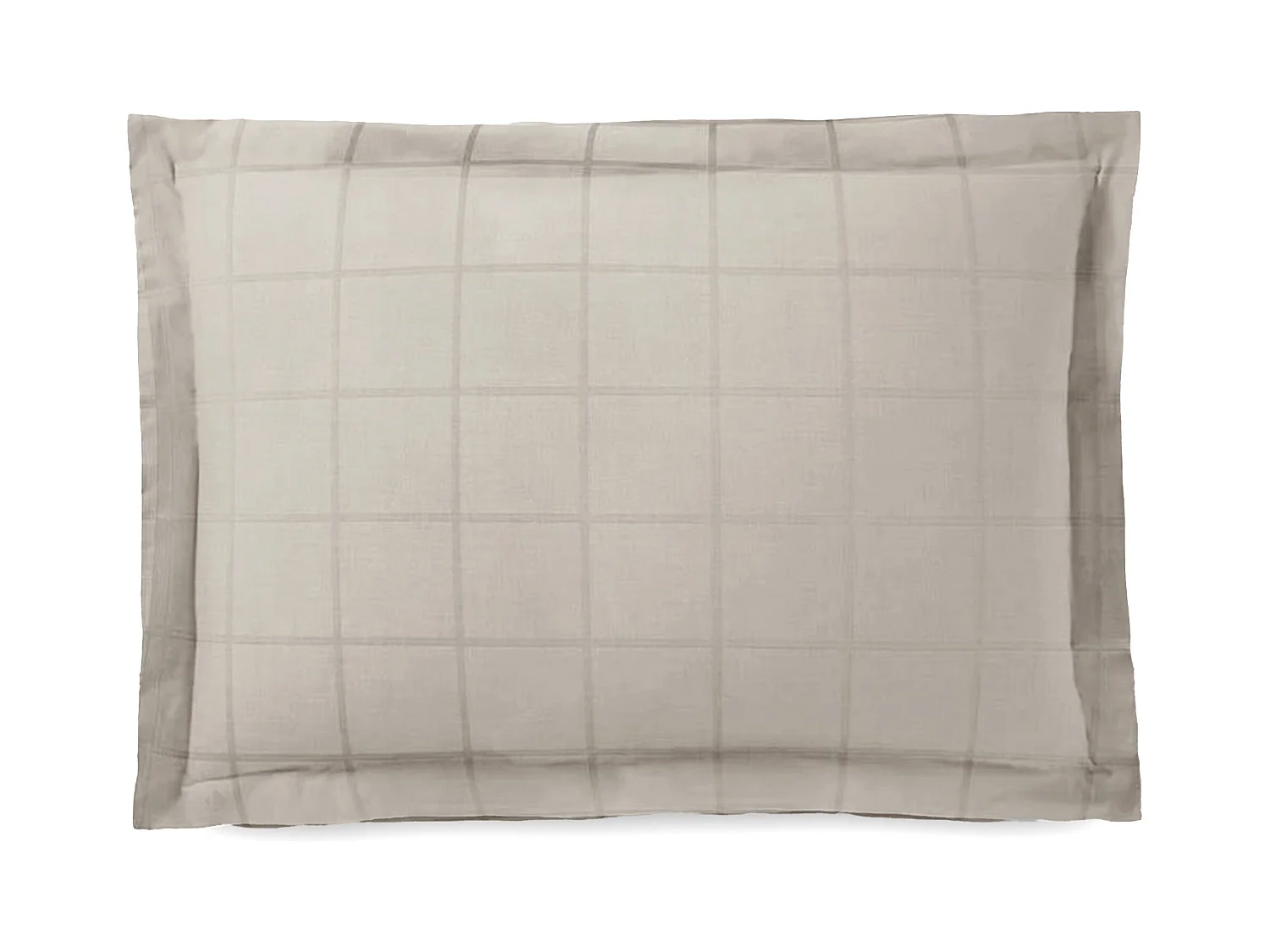 Taie d'oreiller 50x70 cm satin CONCERTO carreaux beige Lin