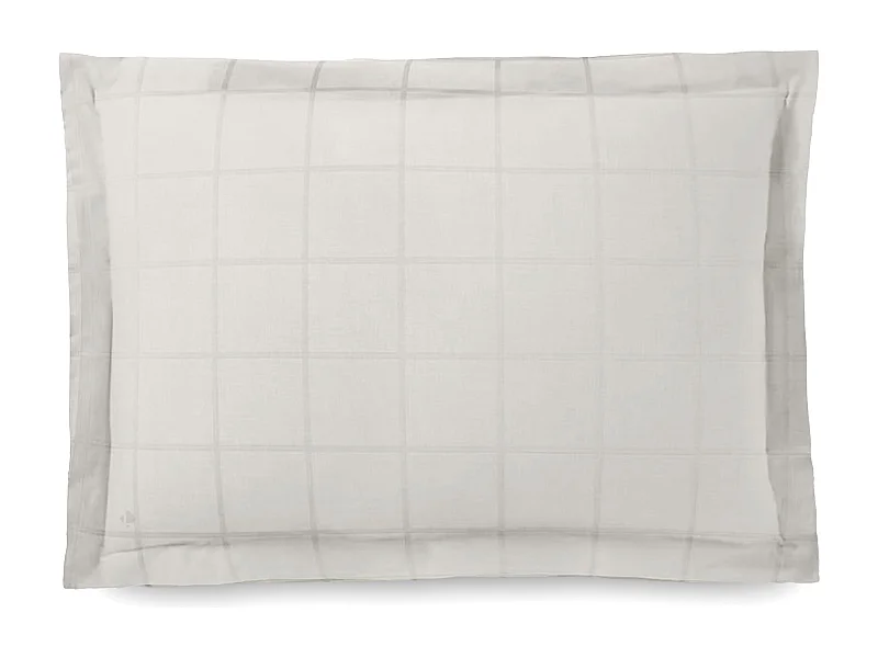 Taie d'oreiller 50x70 cm satin CONCERTO carreaux beige Craie