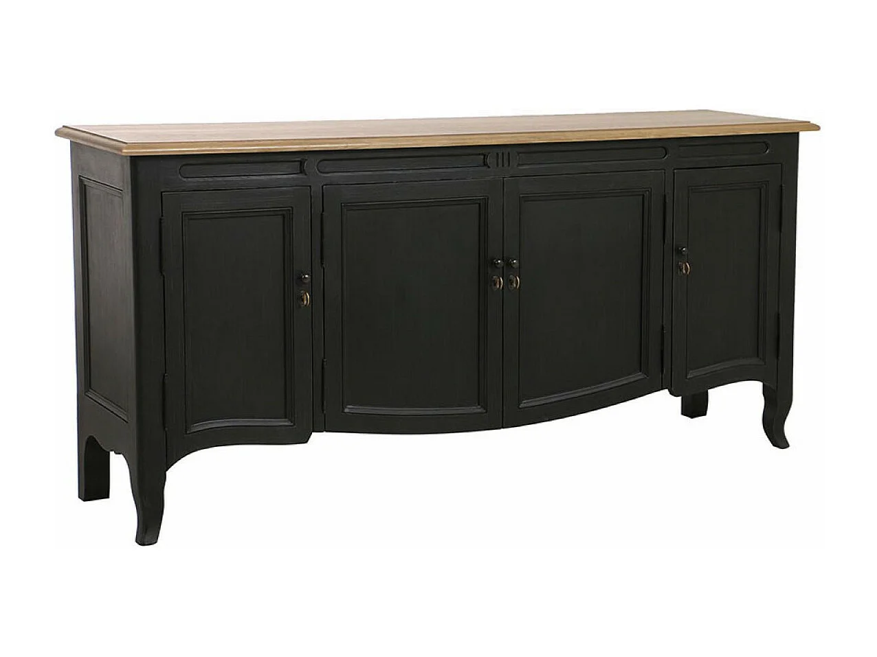 Buffet bas 4 portes 1 tiroir Bois Noir - Manoir Interior's