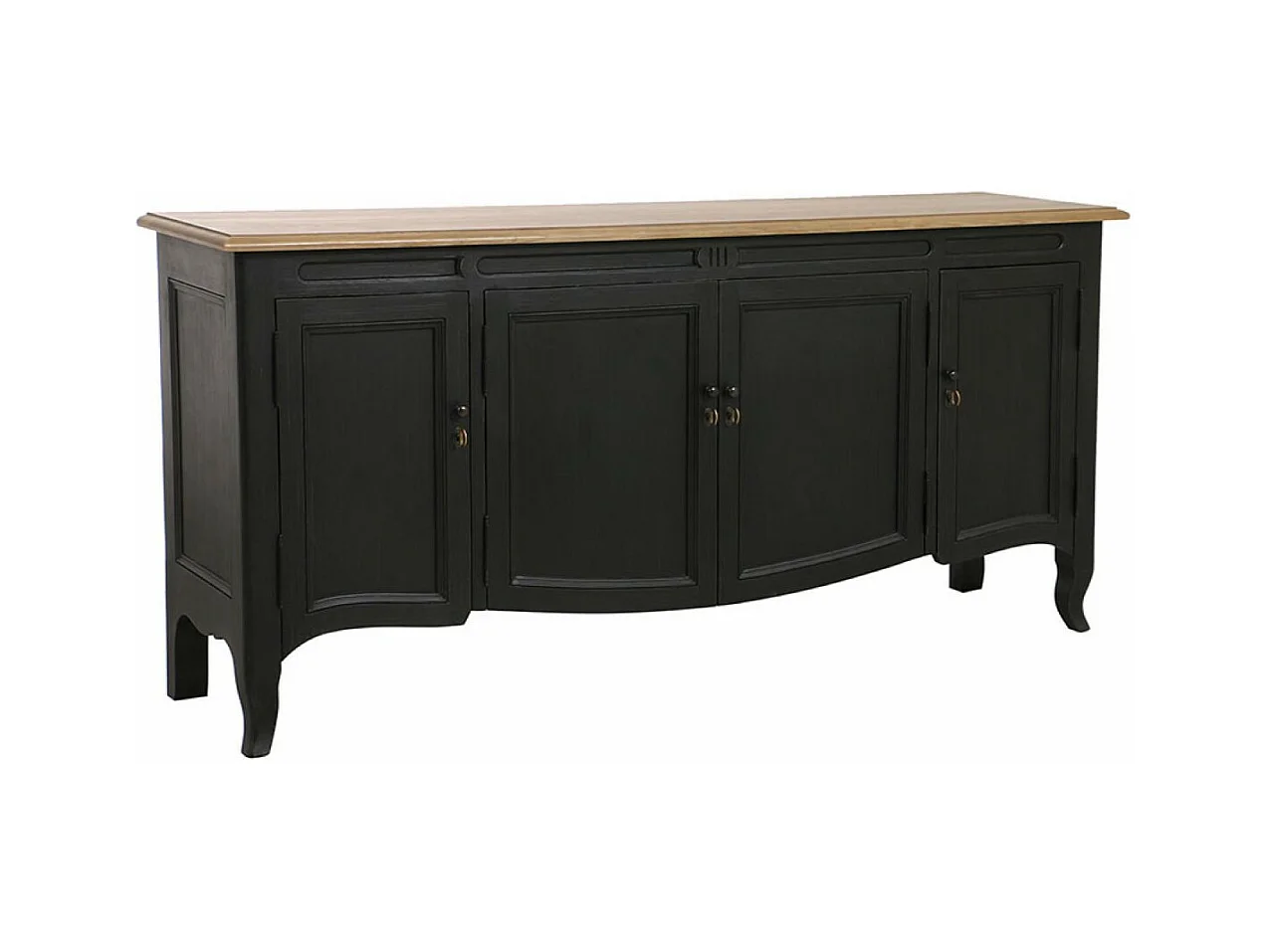 Buffet bas 4 portes 1 tiroir Bois Noir - Manoir Interior's