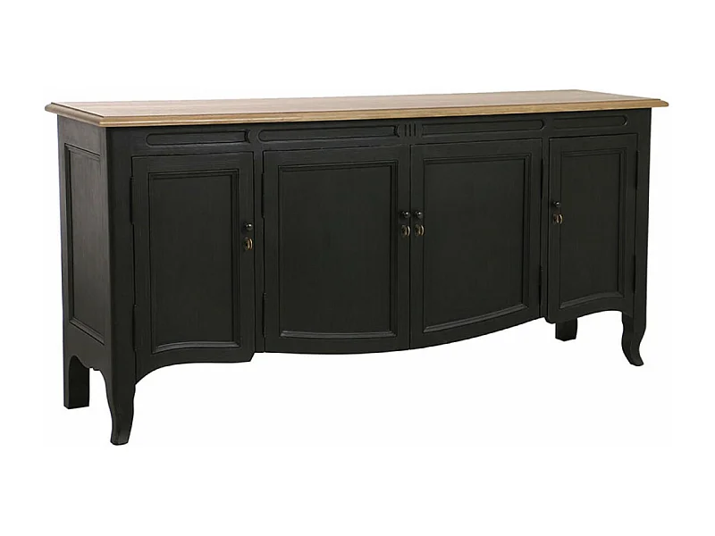 Buffet bas 4 portes 1 tiroir Bois Noir - Manoir Interior's