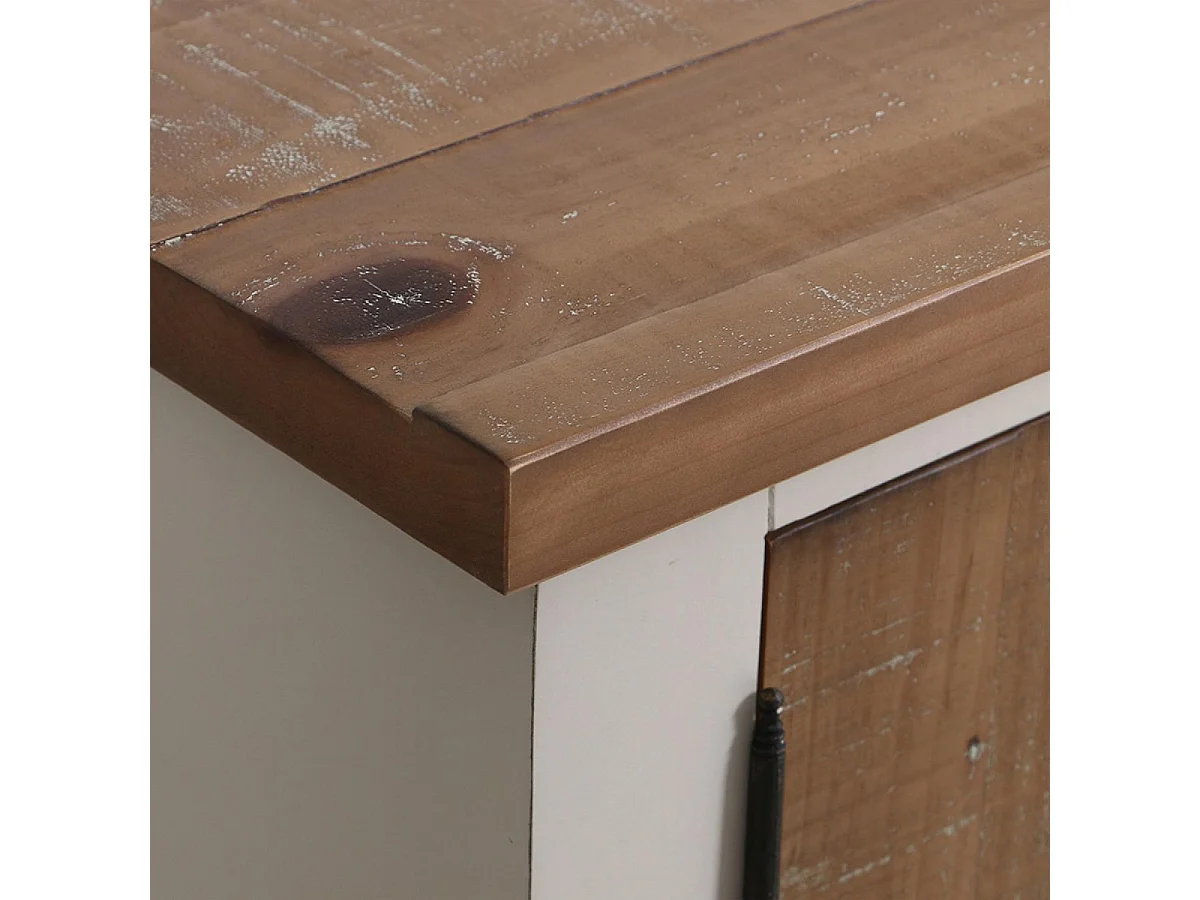 Buffet bas 2 portes Bois Blanc - Provence Interior's