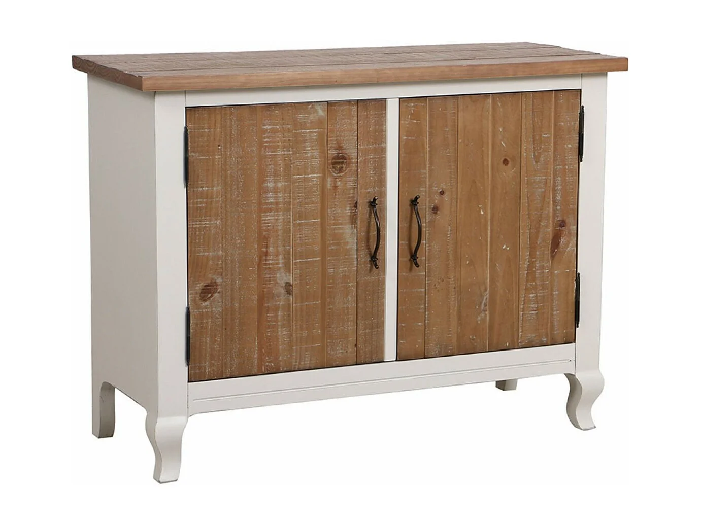 Buffet bas 2 portes Bois Blanc - Provence Interior's