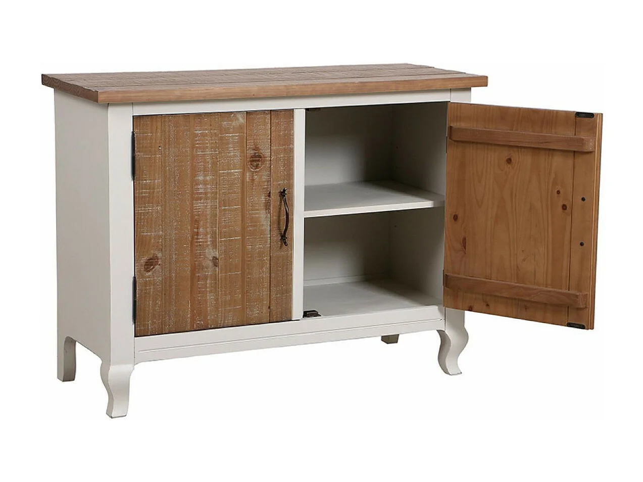 Buffet bas 2 portes Bois Blanc - Provence Interior's