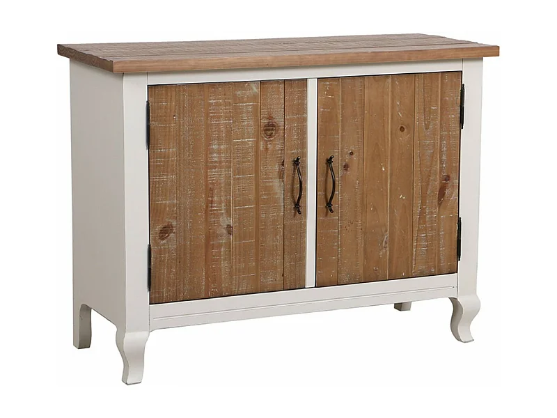 Buffet bas 2 portes Bois Blanc - Provence Interior's