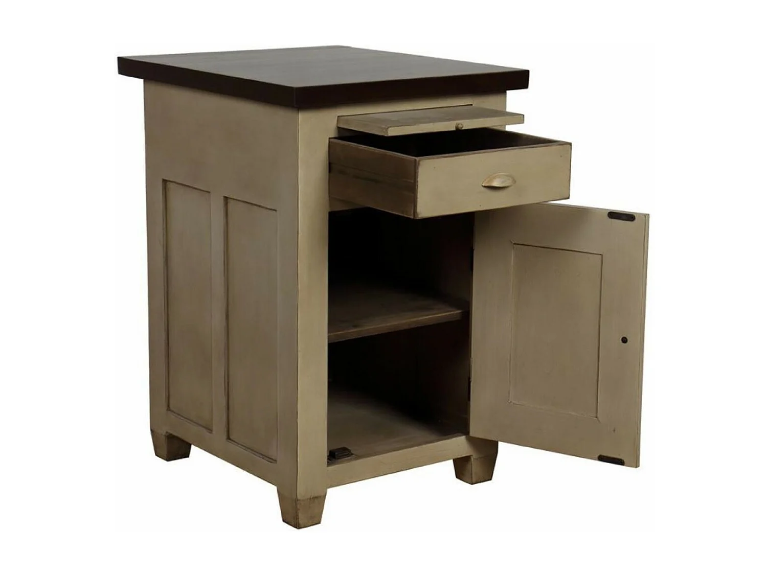Buffet bas 1 porte 1 tiroir Bois Beige - Brocante Interior's