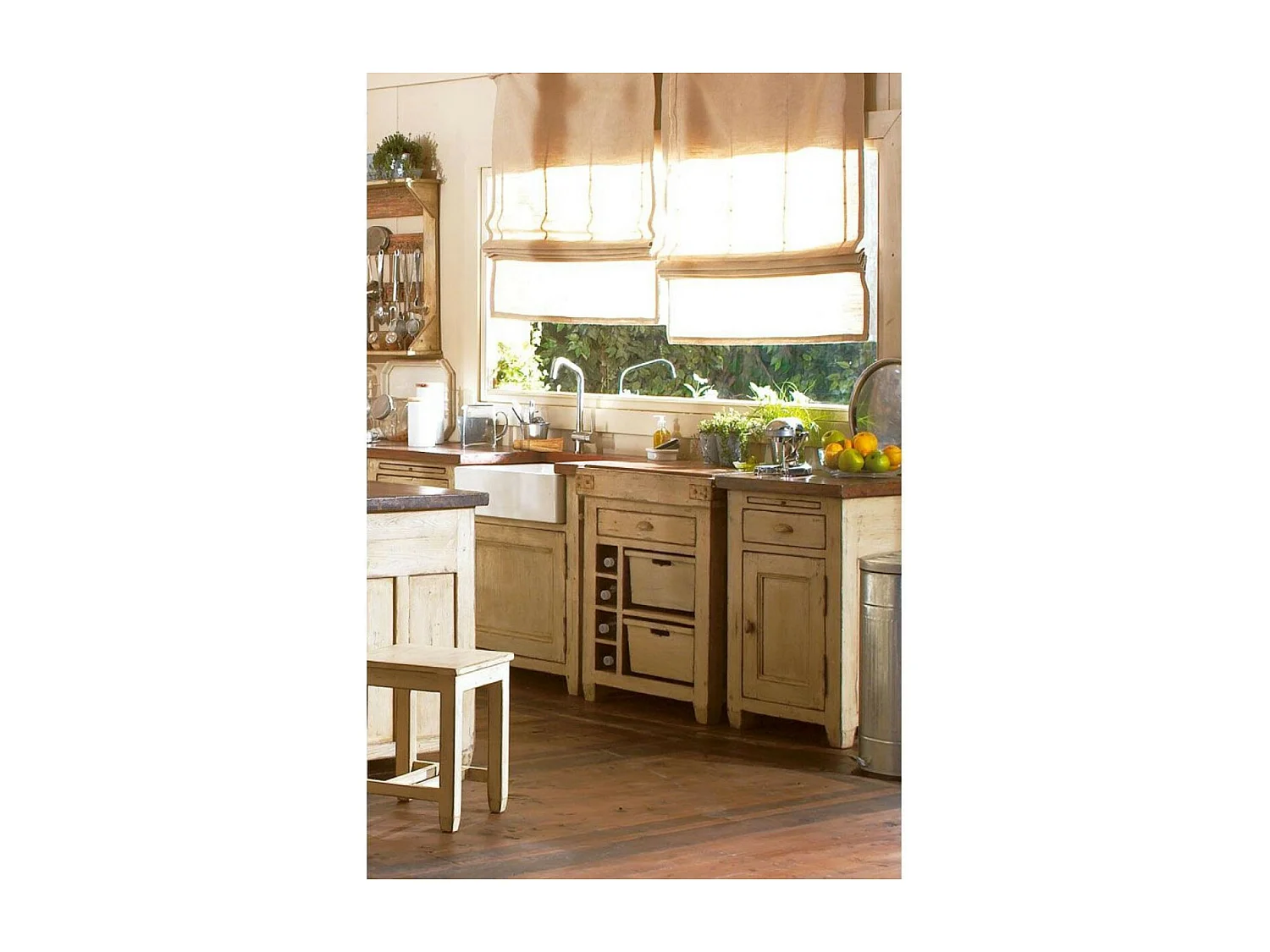 Buffet bas 1 porte 1 tiroir Bois Beige - Brocante Interior's