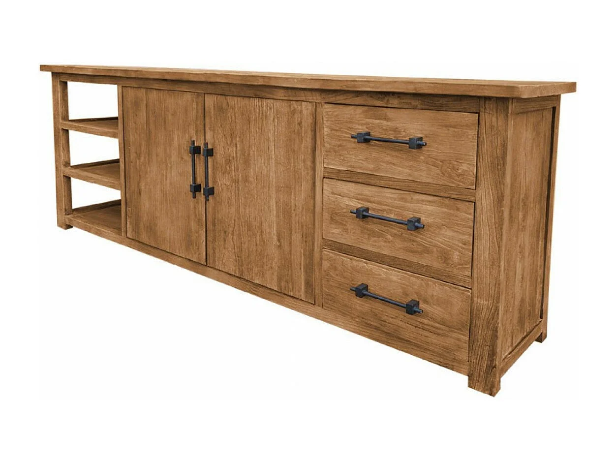 Buffet bas 2 portes 3 tiroirs Bois Marron - Transition Interior's