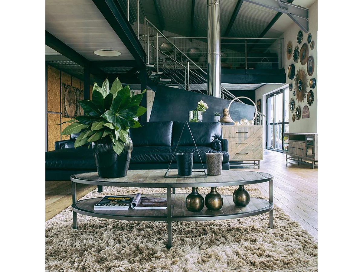 Table basse ovale MDF Marron - Empreintes Interior's